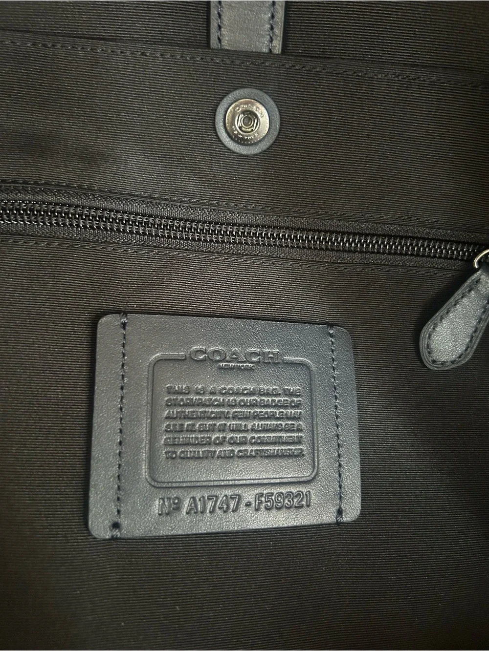 Coach Men's Blue and Black Nylon Backpack